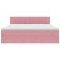 Preview: Aufbewahrungsbett mit Matratze Rosa 180 x 200 cm Samt
