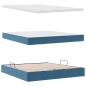 Preview: Aufbewahrungsbett mit Matratze Dunkelblau 160 x 200 cm Samt