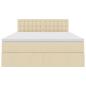 Preview: Bett mit Stauraum und LED mit Matratze Creme 140 x 200 cm Stoff
