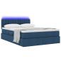 Preview: Bett mit Stauraum und LED mit Matratze Blau 140 x 200 cm Stoff