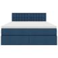 Preview: Bett mit Stauraum und LED mit Matratze Blau 140 x 200 cm Stoff