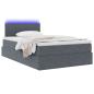 Preview: Bett mit Stauraum und LED mit LED Dunkelgrau 120 x 190 cm Samt