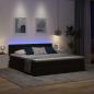 Preview: Bett mit Stauraum und LED mit LED Schwarz 160 x 200 cm Samt