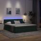 Preview: LED-Speicherbett mit Matratze Dunkelgrün 160 x 200 cm Samt