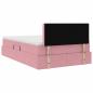 Preview: Bett mit Stauraum und LED mit Matratze Rosa 120 x 200 cm Samt