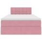 Preview: Bett mit Stauraum und LED mit Matratze Rosa 120 x 200 cm Samt