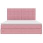 Preview: Aufbewahrungsbett mit Matratze Rosa 180 x 200 cm Samt