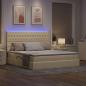 Preview: Bett mit Stauraum und LED mit LED Creme 180 x 200 cm Polyester