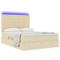 Preview: Bett mit Stauraum und LED mit LED Creme 140 x 200 cm Polyester
