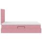 Preview: Bett mit Stauraum und LED mit Matratze Rosa 120 x 200 cm Samt