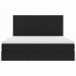Preview: Bett mit Stauraum und LED mit LED Schwarz 160 x 200 cm Samt
