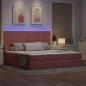 Preview: Bett mit Stauraum und LED mit Matratze Rosa 200 x 200 cm Samt