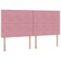 Preview: Bett mit Stauraum und LED mit Matratze Rosa 200 x 200 cm Samt