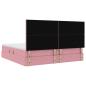 Preview: Bett mit Stauraum und LED mit Matratze Rosa 200 x 200 cm Samt