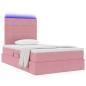 Preview: Bett mit Stauraum und LED mit Matratze Rosa 120 x 200 cm Samt