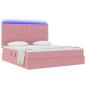 Preview: Bett mit Stauraum und LED mit Matratze Rosa 180 x 200 cm Samt