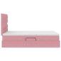 Preview: Bett mit Stauraum und LED mit Matratze Rosa 120 x 200 cm Samt