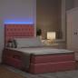 Preview: Bett mit Stauraum und LED mit Matratze Rosa 120 x 200 cm Samt