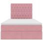 Preview: Bett mit Stauraum und LED mit Matratze Rosa 120 x 200 cm Samt