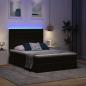 Preview: Bett mit Stauraum und LED mit LED Schwarz 140 x 190 cm Samt