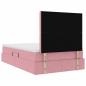 Preview: Bett mit Stauraum und LED mit Matratze Rosa 120 x 200 cm Samt