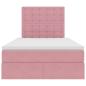 Preview: Bett mit Stauraum und LED mit Matratze Rosa 120 x 200 cm Samt