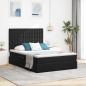 Preview: ARDEBO.de - Bett mit Stauraum und LED mit LED Schwarz 140 x 190 cm Samt