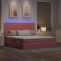 Preview: Bett mit Stauraum und LED mit Matratze Rosa 180 x 200 cm Samt