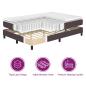 Preview: Boxspringbett mit Matratze Dunkelbraun 140 x 190 cm Stoff