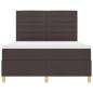 Preview: LED Boxspringbett mit Matratze Dunkelbraun 140 x 190 cm Stoff