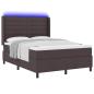 Preview: LED Boxspringbett mit Matratze Dunkelbraun 140 x 200 cm Stoff