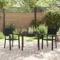 Preview: Garten Essgruppe 3 pcs Schwarz Pulverbeschichteter Stahl