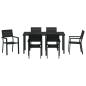 Preview: Garten Essgruppe 7 pcs Schwarz Pulverbeschichteter Stahl