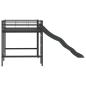 Preview: Kinder-Loftbett mit Rutsche Schwarz und Anthrazit 107 x 200 cm
