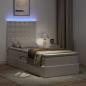 Preview: Bett mit Stauraum und LED Reinweiß 100 x 200 cm Kunstleder