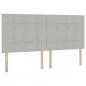 Preview: Bett mit Stauraum und LED mit LED Hellgrau 200 x 200 cm Samt