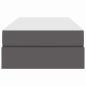 Preview: Aufbewahrungsbett mit Matratze mit Matratze 2 pcs Grau Leder