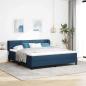 Preview: ARDEBO.de - Boxspringbett mit Matratze mit Kopfteil Blau 180 x 200 cm Stoff