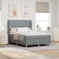 Preview: ARDEBO.de - Boxspringbett mit Matratze Hellgrau 200 x 160 cm Stoff