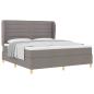 Preview: ARDEBO.de - Boxspringbett mit Matratze Dunkelgrau 90x190 cm Taupe Stoff
