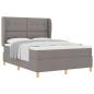 Preview: ARDEBO.de - Boxspringbett mit Matratze Dunkelgrau 90x190 cm Taupe Stoff