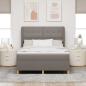 Preview: Boxspringbett mit Matratze Dunkelgrau 90x190 cm Taupe Stoff