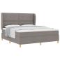 Preview: Boxspringbett mit Matratze Dunkelgrau 90x190 cm Taupe Stoff