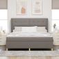 Preview: Boxspringbett mit Matratze Dunkelgrau 90x190 cm Taupe Stoff