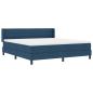 Preview: Boxspringbett mit Matratze Blau 200 x 180 cm Polyester