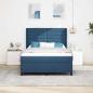 Preview: Boxspringbett mit Matratze mit Kopfteil Blau 160 x 200 cm Stoff