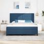 Preview: Boxspringbett mit Kissen mit Kopfteil Blau 200 x 180 cm Stoff