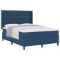 Preview: Boxspringbett mit Matratze mit Kopfteil Blau 160 x 200 cm Stoff