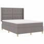 Preview: Boxspringbett mit Matratze Taupe 160 x 200 cm Stoff