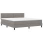 Preview: ARDEBO.de - Boxspringbett mit Matratze mit LED Taupe 180 x 200 cm Stoff